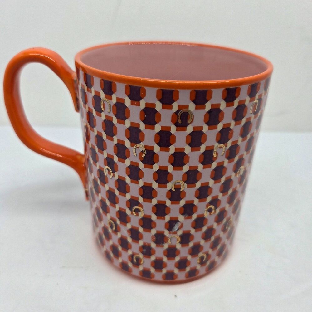 Anthropologie Orange Monogram "L" Mug 4 1/4"T X 3 1/2"D VGC